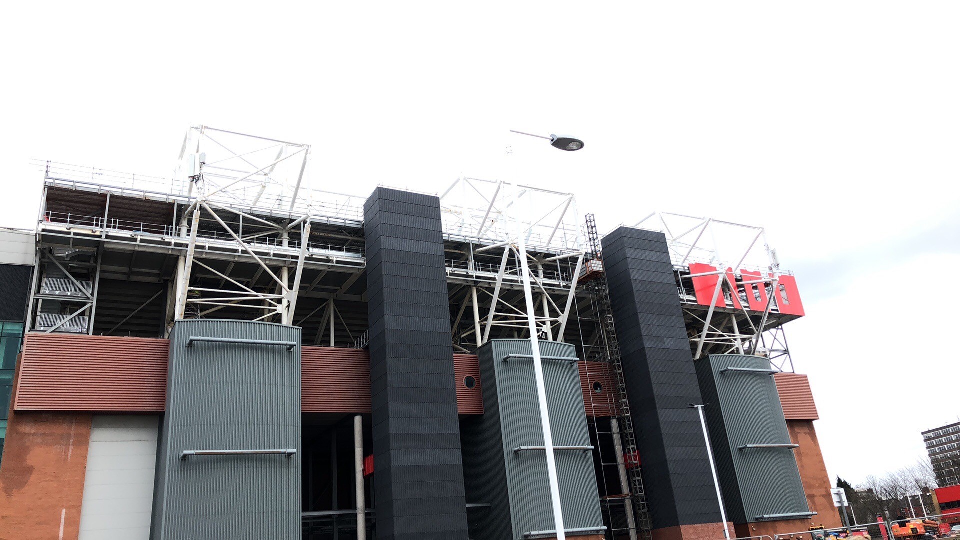 MUFC Accessibility Works, Manchester — Stand elevation and support structure