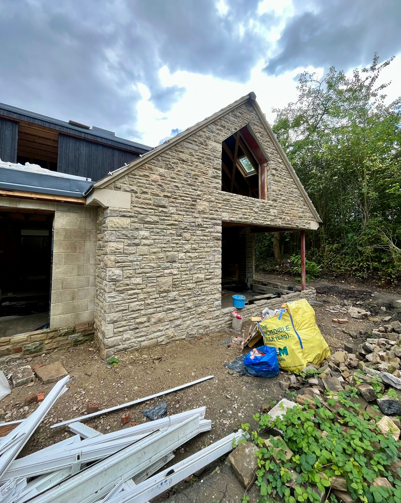 Residential Alteration & Extension, Castleford, West Yorkshire — Stone gable and new structural openings