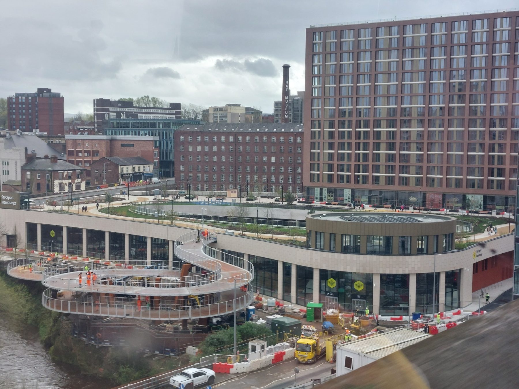 Stockport Interchange Cycle Ramp, Stockport, Greater Manchester — Spiral cycle ramp under construction