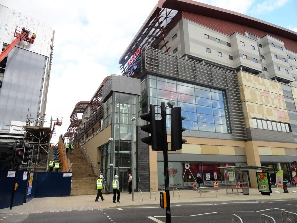 Trinity Square, Gateshead — Street frontage nearing completion during construction works