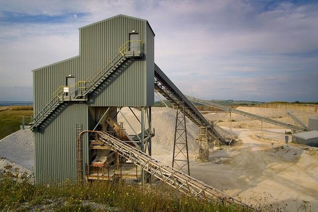 Bayston Hill Quarry, Shrewsbury — Steel-framed processing building and conveyor infrastructure